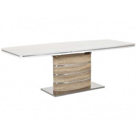 Masa bucatarie / living extensibila model Fano alb - stejar sonoma 220 cm