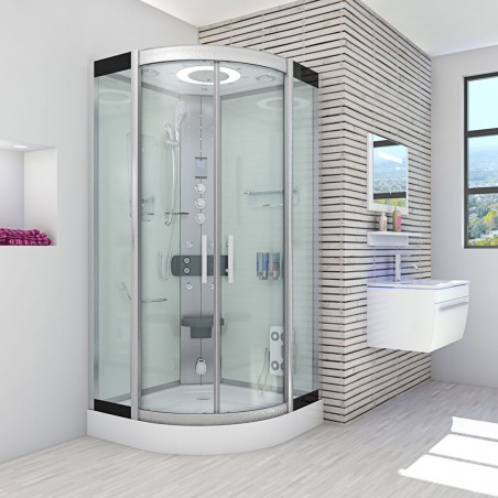 Cabina dus cu hidromasaj si sauna umeda 100 x 100 cm